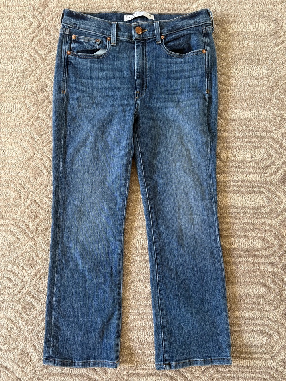 AYR The Pop Jeans Women's Size 30 short Straight Leg Stretch medium Wash
